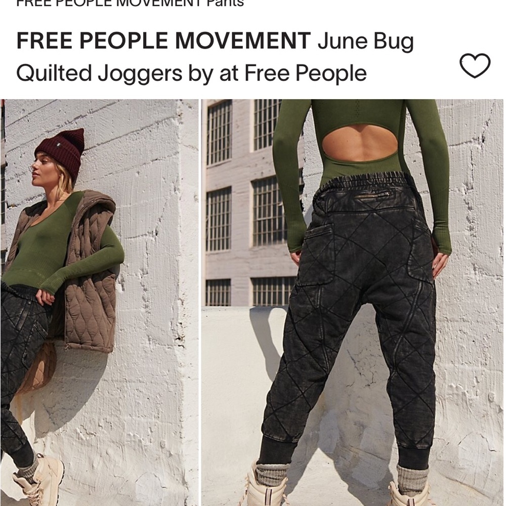 EUC EXTREMELY RARE Free People Black Quilted Joggers